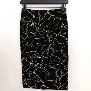 NWOT Marble Bodycon Midi Skirt